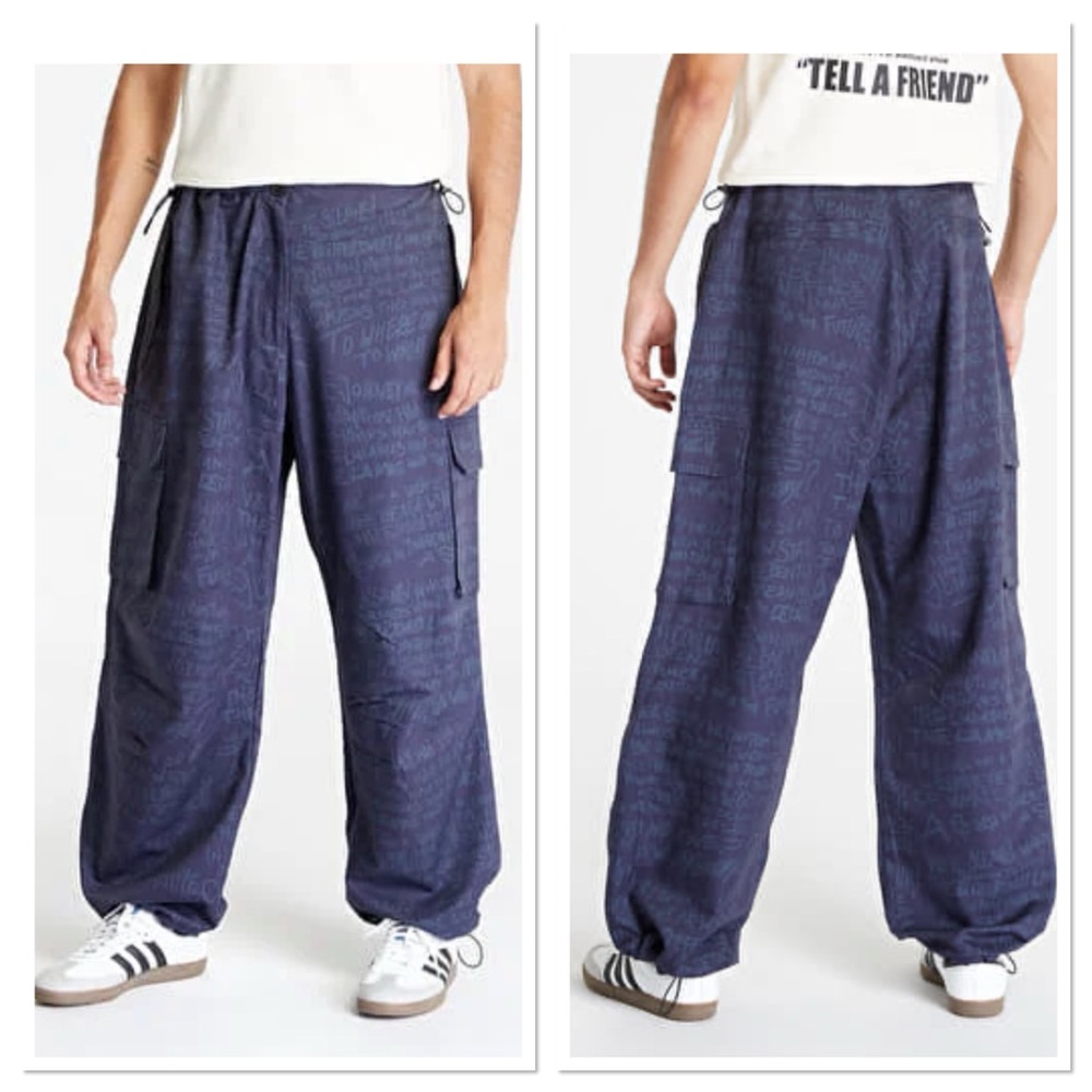 DAILY PAPER RUTH PANTS Men's Deep Navy Cargo Sz M Cotton Blend NWOT